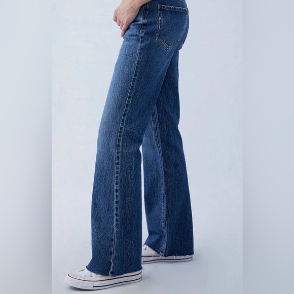 PacSun Eco Stretch Dark Indigo High Waisted Bootcut Jeans - Picture 3 of 7